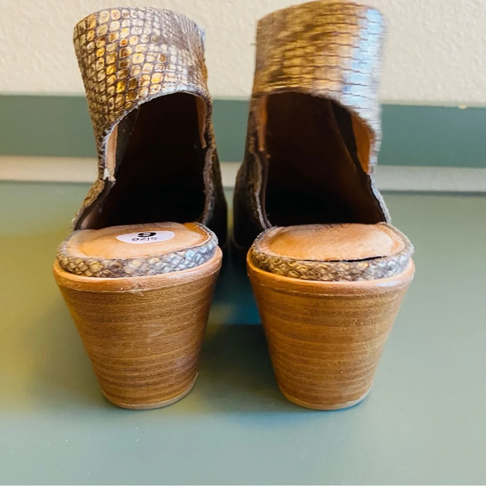 Gentle Souls Boots Ankle Harlie Python Sling Back 6 - Picture 5 of 8